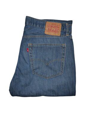 Levis 527 Bootcut Jeans Men's Size 36x34 Andi Dark Wash Distressed Denim